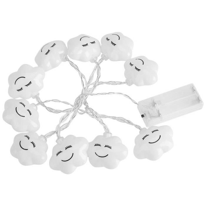 Guirlande Lumineuse A Pile Avec 10 Led Forme Nuage Impermeable Exterieur Interieur Pour Mariage Chambre Jardin 1 5m Colore Cdiscount Maison