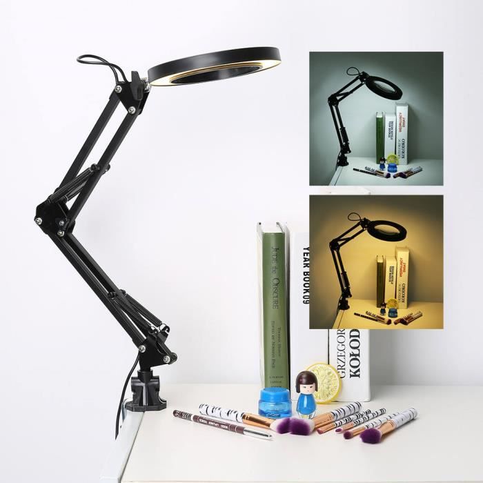 Lampe De Bureau LED Pliable - Lumière Blanche Réglable, Batterie Intégrée, Pour Manucure/Tatouage/Étude