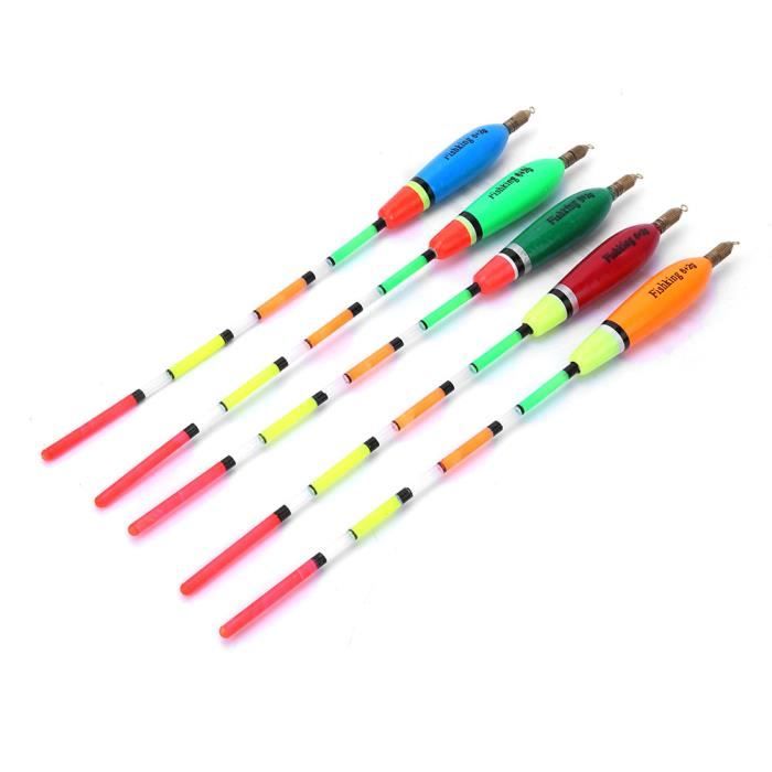 Flotteurs Pêche Qiter 5 Pièces - Bois De Balsa - Coulissants - Poids 4+2g - Pour Lac/Mer