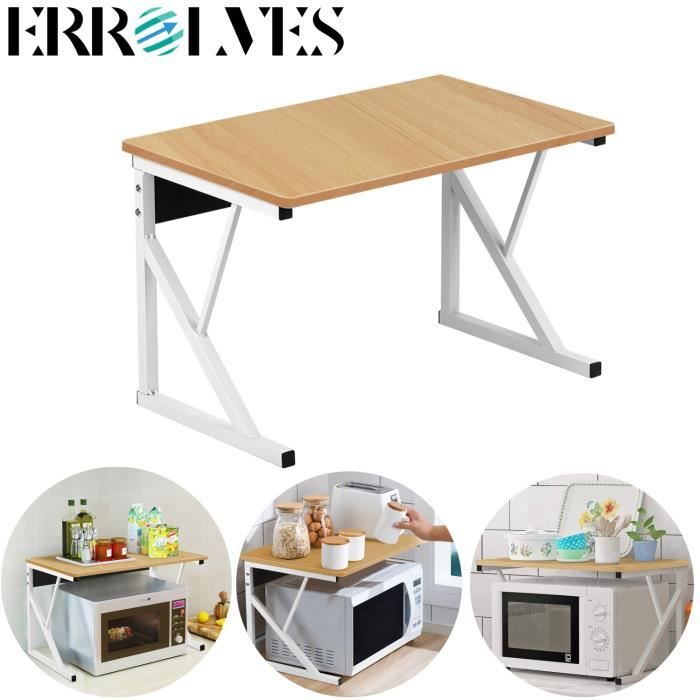 ERROLVES® Meuble Étagère - Jaune noyer - Support pour Four Micro-Ondes et Rangement de Cuisine