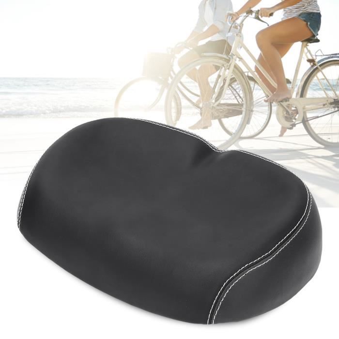 INF Selle De Vélo Large Ergonomique – 26 X 21 Cm, Mousse Mémoire De Forme, Double Absorption, Universelle, Noire