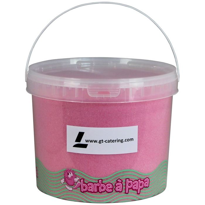 GT CATERING  - Sucre pour barbe &agrave; papa go&ucirc;t fraise - 5 kg