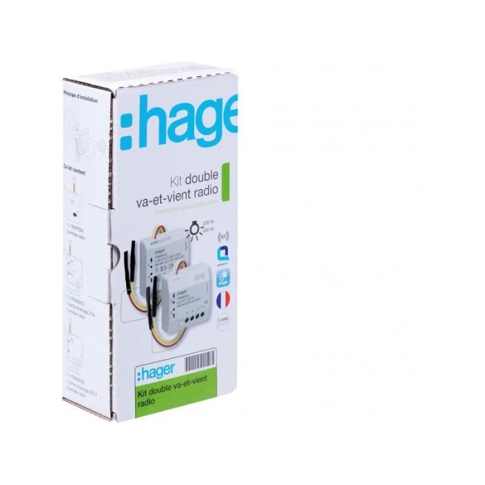 HAGER - Kit double va et vient KNX radio Réf. TRK152M
