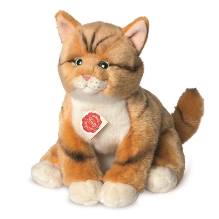 Peluche Chat Roux 30 Cm Hermann Teddy Achat Vente Peluche Cdiscount