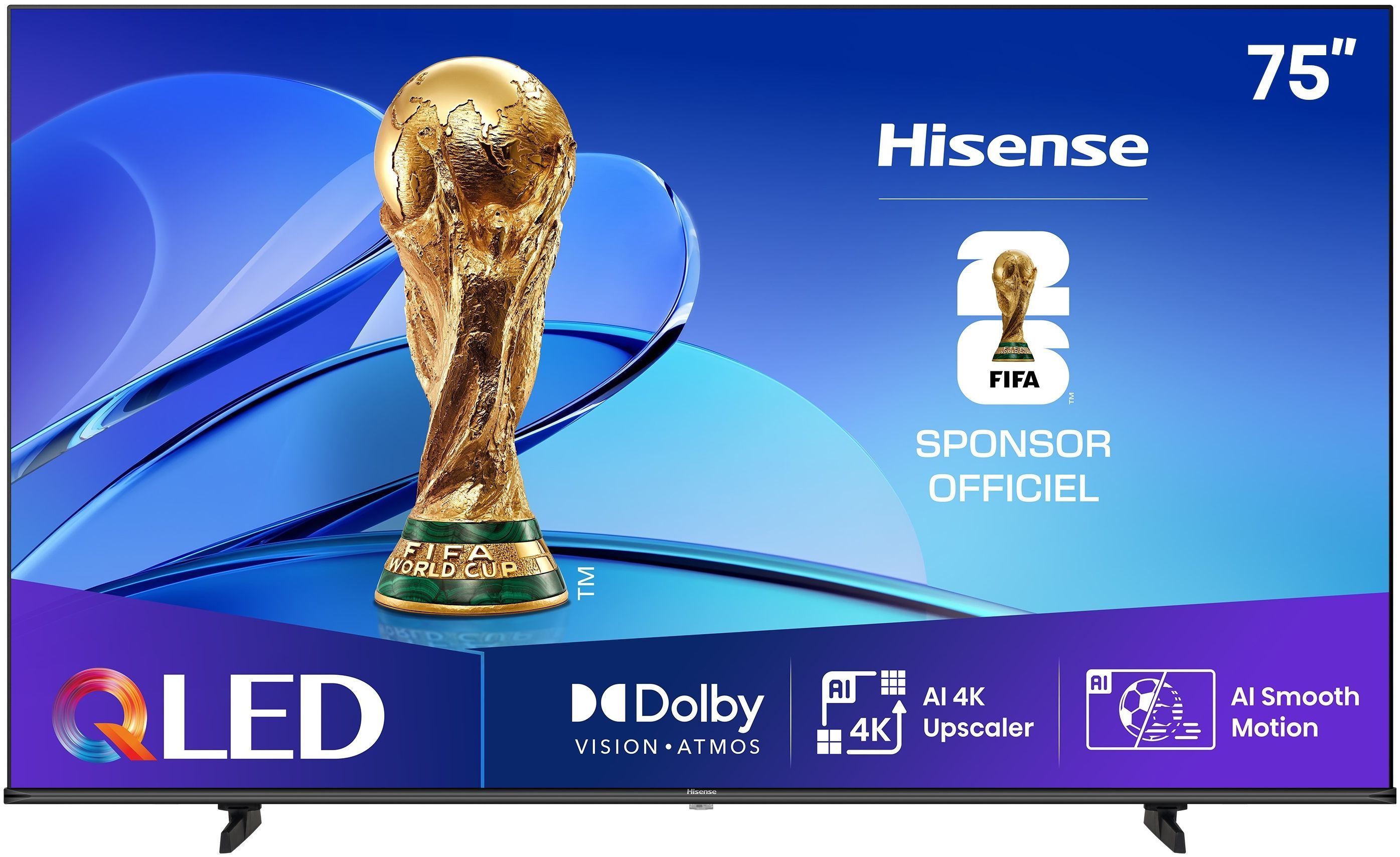 Hisense 75E7Q - TV QLED 75 (189 cm) - 4K UHD 3840x2160 - TV connecté - 3xHDMI 2.1 - WiFi