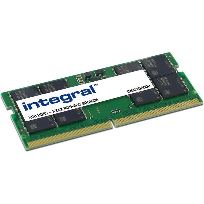 RAM So-DIMM 32Go - INTEGRAL - DDR5 - 5600MT/s - CL46 - EEC on-die - Garantie à vie