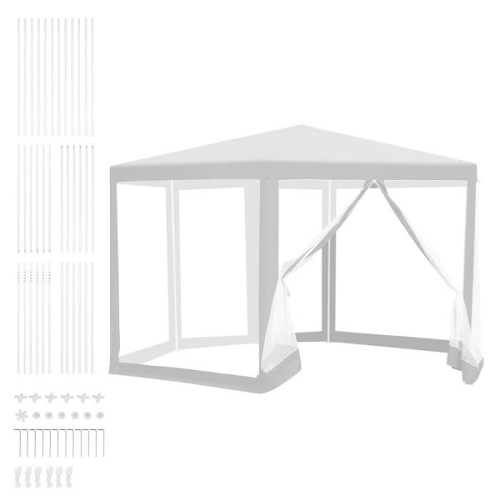 Izrielar Tente avec moustiquaire Camping aux UV pour tonnelle de jardin d'extérieur résistante 2x2x2m blanc TENTE DE CAMPING