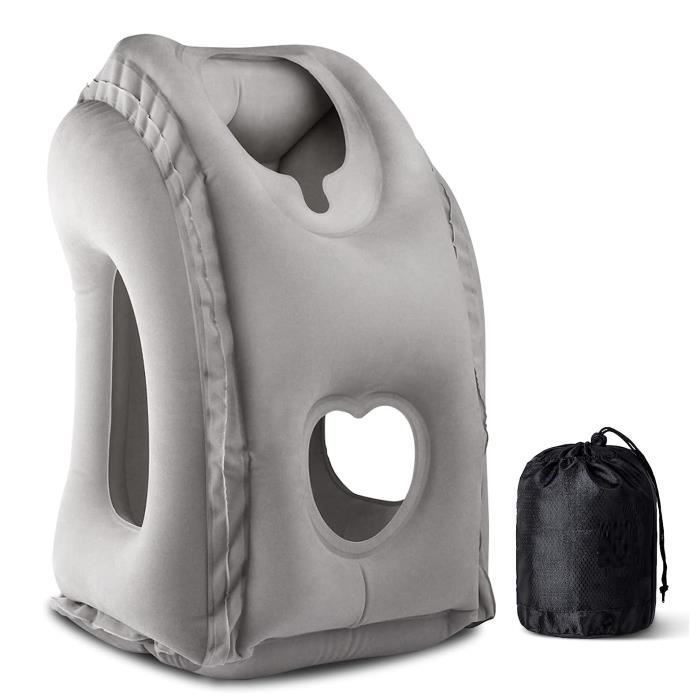 Oreiller Cervical Microbilles Voyage - Coussin Ergonomique Pour Siège Voiture, Avion, Camping (38x20 Cm)