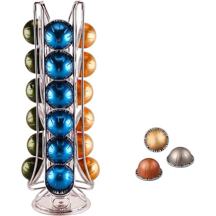 Support Rotatif Capsules Dolce Gusto - Distributeur 24 Capsules - Noir Métal - Rotation 360°