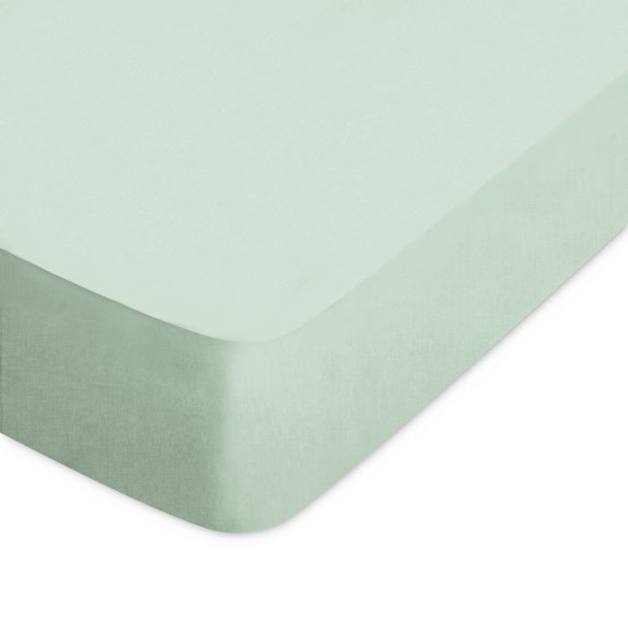 Drap housse uni 70x190 cm bonnet 30 cm coton ALTO vert fleur damandier
