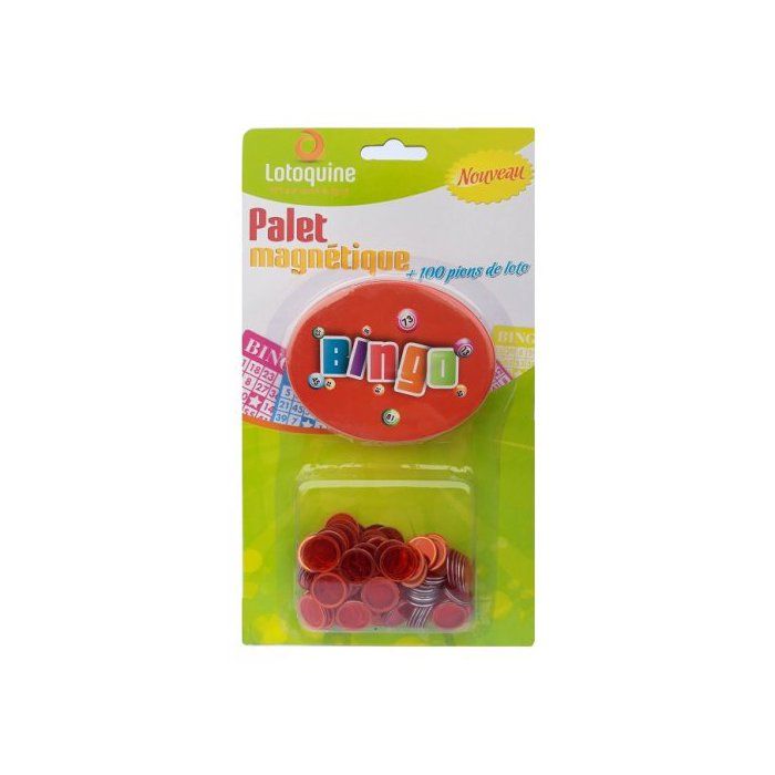 Kit Bâton Magnétique Loto Bingo Et 100 Pions, Coloris Rose