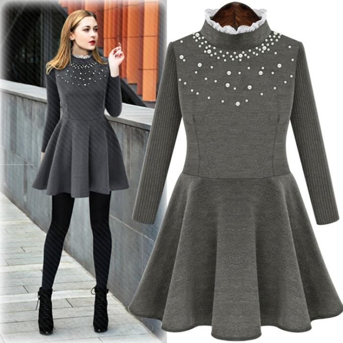 robe hiver grise