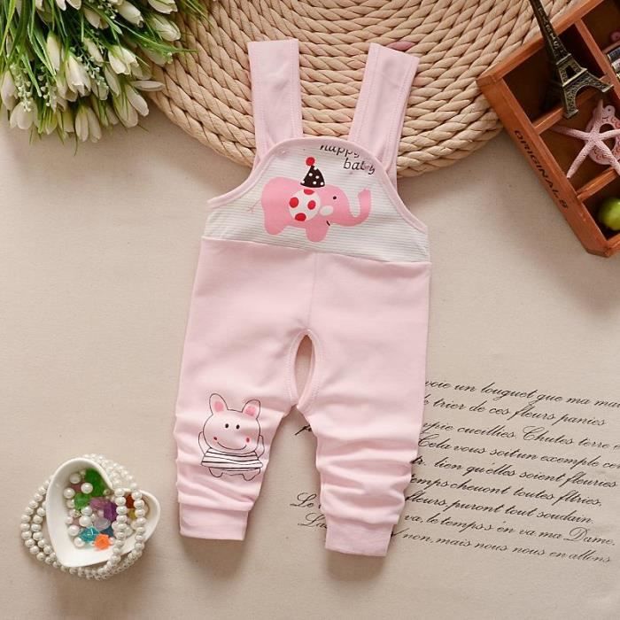 Salopettes Pour Bebe Fille Vetements Nouveau Nes Coton Livraison Gratuite Pantalons Rose Cdiscount Pret A Porter