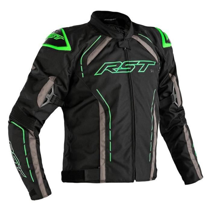 Veste moto textile RST S-1 - noir/gris/vert fluo - 3XL