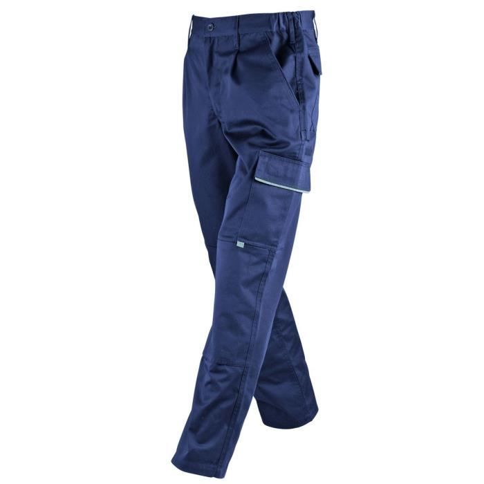 Pantalon de travail homme déperlant et anti-tâches - JN814 - bleu marine