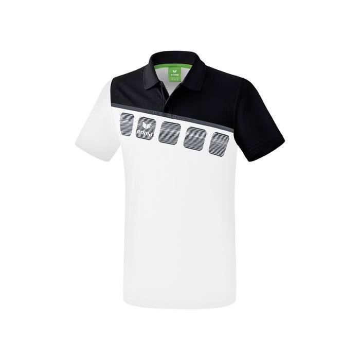 Polo junior - Erima - 5-C - Multisport - Enfant - Blanc/noir/gris - Vert