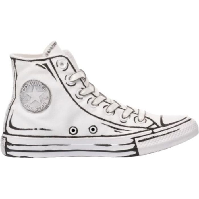 CONVERSE HOMME MI1683 BLANC TISSU BASKETS MONTANTES Blanc ... CONVERSE HOMME MI1683 BLANC TISSU BASKETS MONTANTES Blanc ...