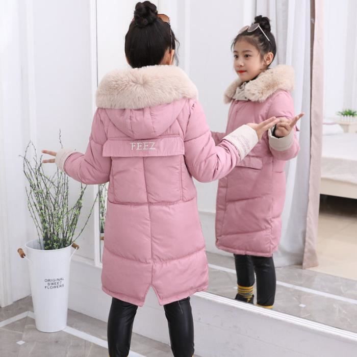 Manteau d hiver paisse en Fausse Fourrure Pour Fille en Coton