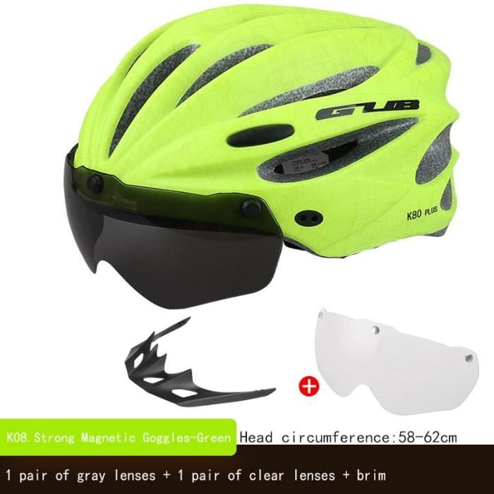 Casque vélo,casque de cyclisme K80 avec visière, magnétiques, 5862cm, moulé