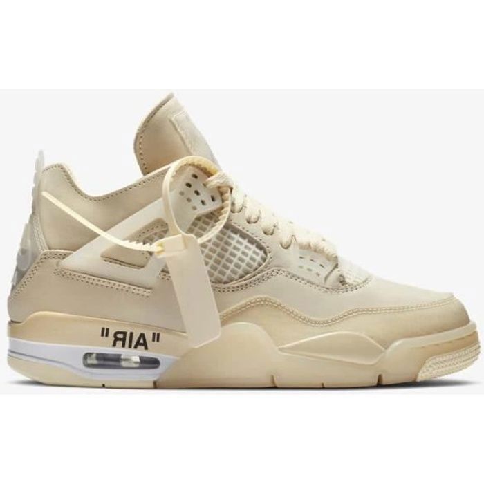 NIIKE Airs Jordans 4 Retro Off White Sail Beige Femme Homme AJ4