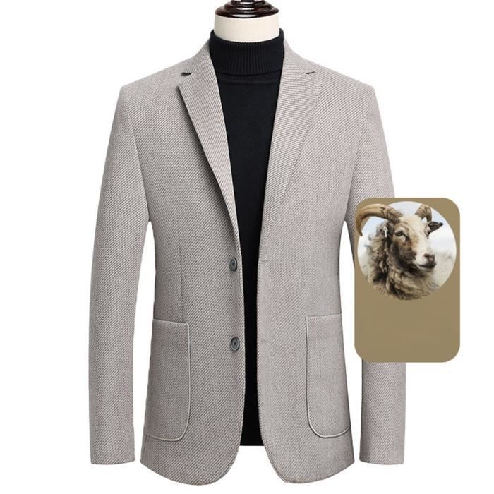 Blazer Homme en Laine Slim Casual Hiver Chaud Imprime