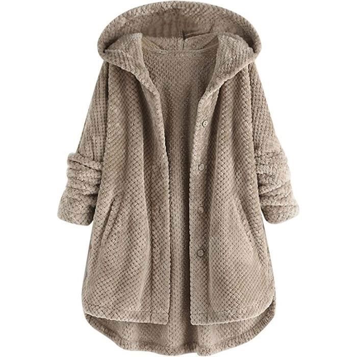 Veste Polaire Femme à Capuche – Chaude, Légère, Douce, Décontractée Pour L’hiver