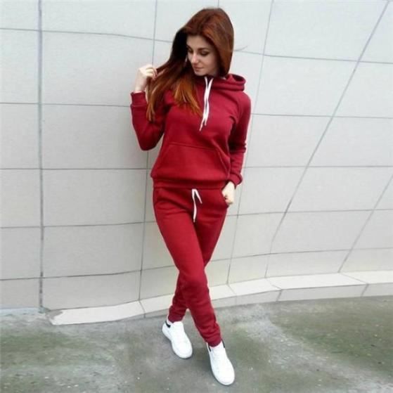 Ensemble sales survetement rouge