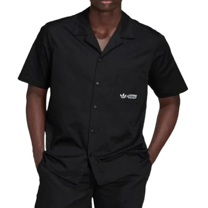 Chemise Manches Courtes Noir Homme Adidas Twill Black Cdiscount Pret a Porter
