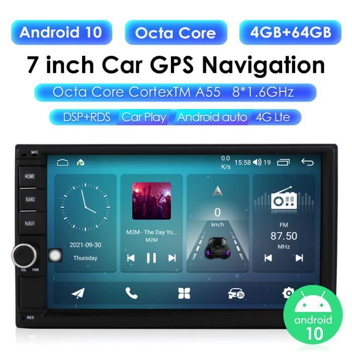 4G+64G 7 pouces 2Din voiture lecteur multimédia Android 10 Auto Radio CARPLAY universel voiture GPS Navi stéréo RDS DSP Bluetooth
