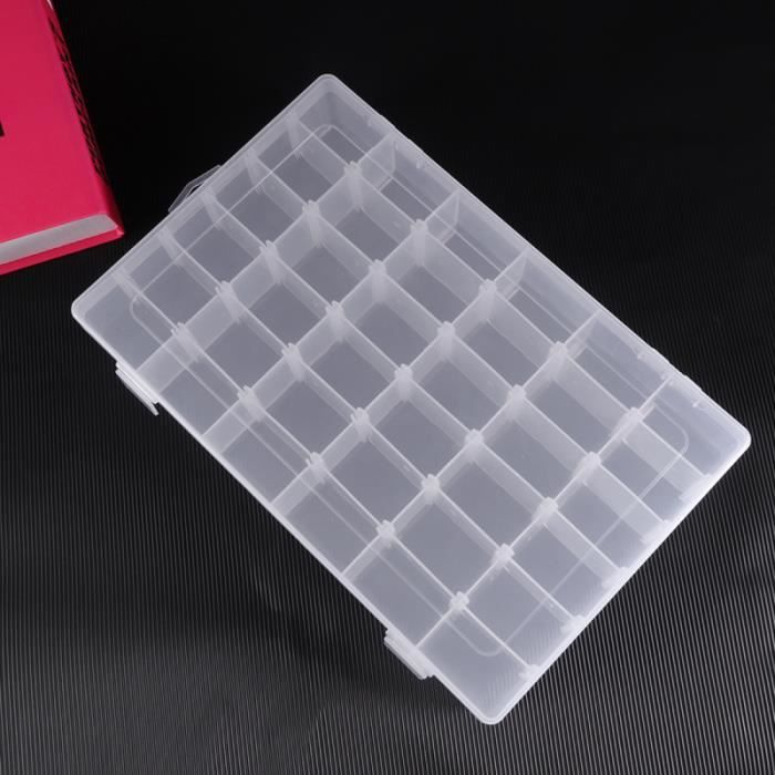 Boîte De Rangement Plastique Transparente 56 Compartiments Amovibles - Organisateur Bijoux Perles Collier Boucle D'Oreille Nail Art