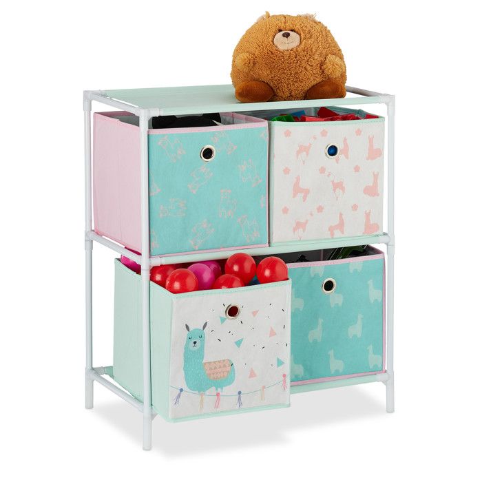 Speelgoedmand voor kinderen - Vos - Opvouwbaar - 56x35 cm - Oranje-crème