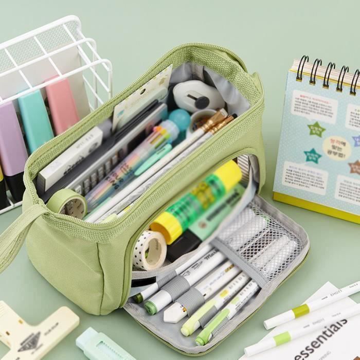 Étui à crayons de grande capacité avec fermeture à glissière rangement