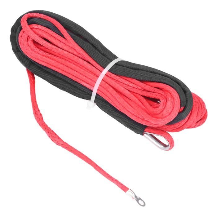 Corde Treuil Fibre Synthétique 5500 LB 4.8mm X 15m Rouge - LDYOEN Pour SUV UTV ATV