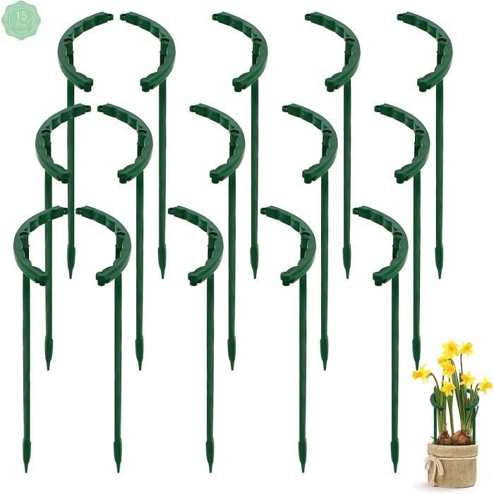 Amaryllis Lot de 6/12 tuteurs réglables à tige unique – Piquets de support avec clips – Piquet de support pour cage pour fleurs de jardin, roses, tomates, aodom Amaryllis Lot de 6/12 tuteurs réglables à tige unique – Piquets de support avec clips – Piquet de support pour cage pour fleurs de jardin, roses, tomates, aodom