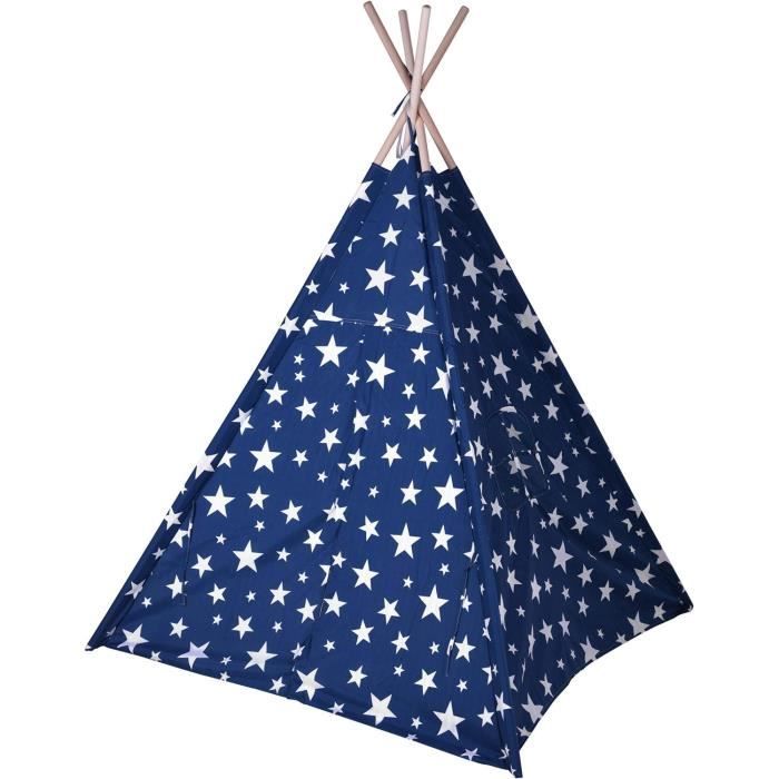 Tente De Jeu Intérieure Pour Enfant 150x100x150 Cm – Avec Tapis, Guirlande LED Et Décos – Ambiance Festive Noël – Beige