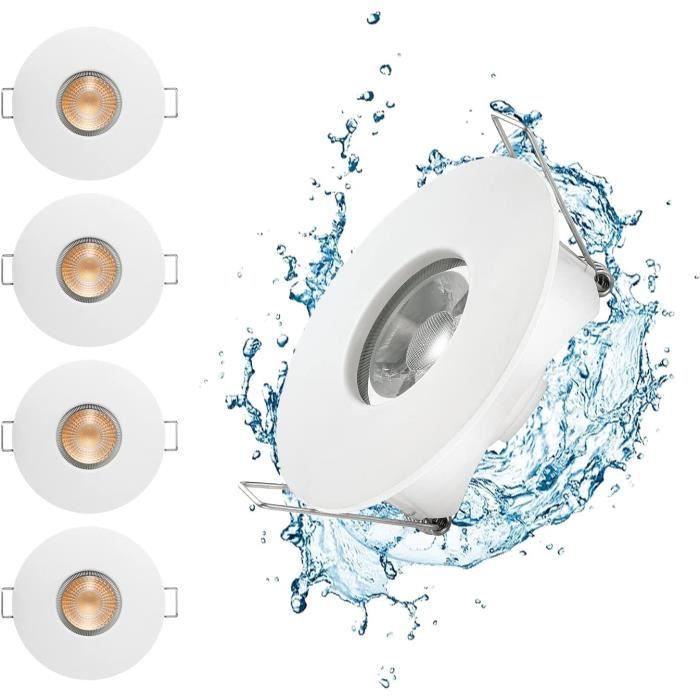 Lot De 6 Spots LED Encastrables DEIFUA 6.5W Blanc Chaud 3000K - 810 Lumens, Orientables 30°, Trou 75mm - 9