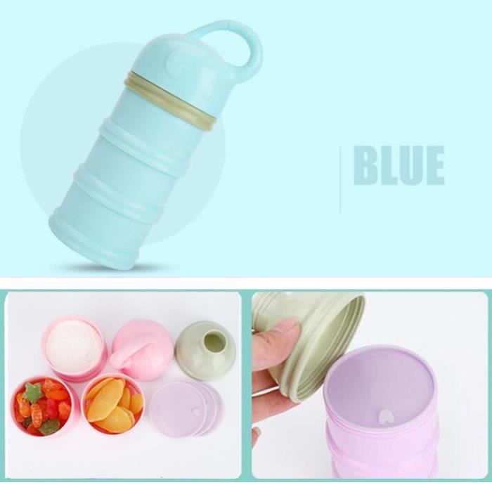 Boîte Doseuse à Poudre de Lait 3 compartiments pour bébé SWAREY Bleu Cdiscount