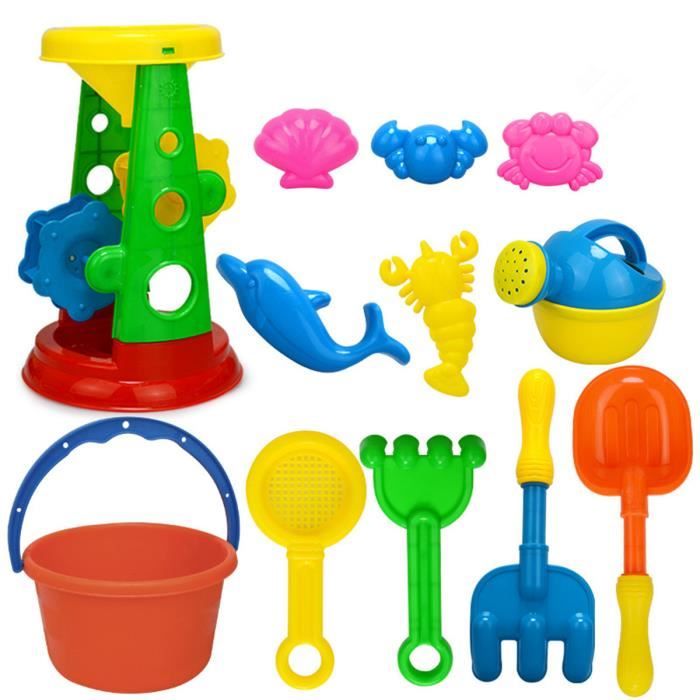 12pcs Enfants Jouets Plage Sablier Grand Outil Sable Jeu Baril Dauphin  Coquille Crabe - Cdiscount Jeux - Jouets