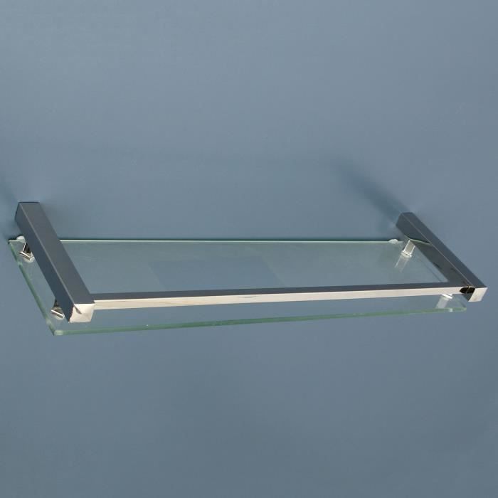 Tempsa 40cm Verre Support Etagere Mural Acier Douche Salle De