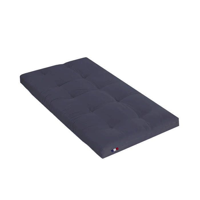 Matelas futon anthracite coeur en latex 90x190 - Anthracite - Garantie 5 ans - Terre de Nuit