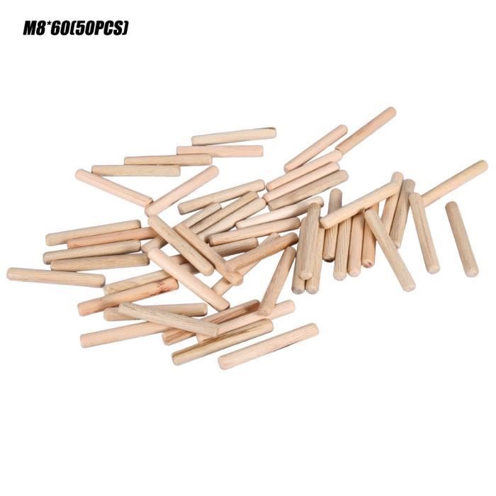 Lot 120 Chevilles Goujons En Bois 8mm X 40mm - Pour Assemblage Meubles, Tiroirs - Uxcell