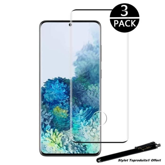 [3pack] Verre trempé pour Samsung Galaxy S21 Ultra film de protection en couverture complète 3D avec Stylet Toproduits®