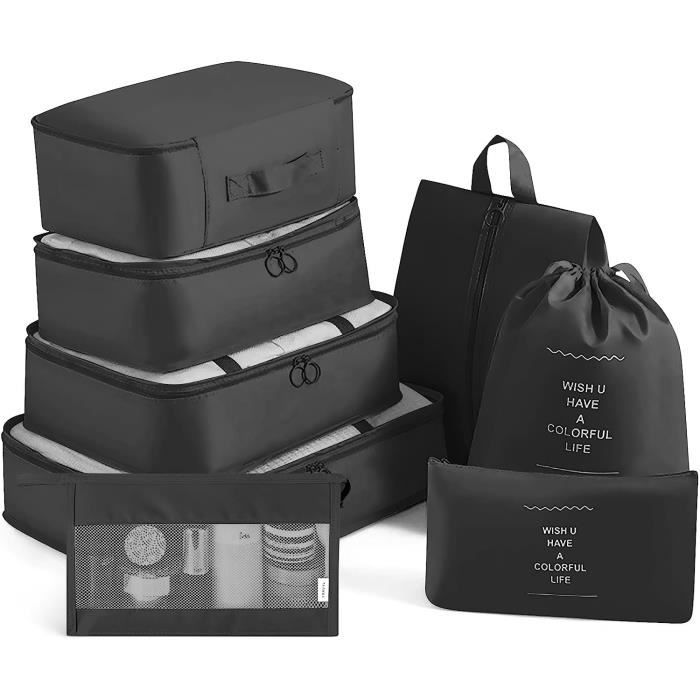 8 pièces voyage Organisateur Sac de rangement valise Ensemble Casier de  rangement portable bagage Organisateur Sac, Mode en ligne