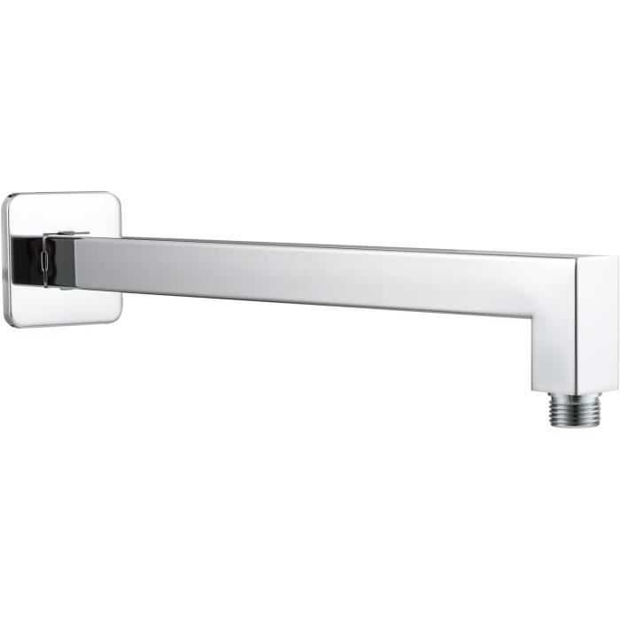Bras De Douche En Acier Inoxydable Noir - Extension 14.5 Pouces, Raccord G1/2" - Pour Pommeau De Douche Plafond Ou Mur