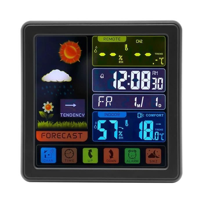 Station Meteo Amazon Station Météo Sans Fil En Bois - Thermomètre Hygromètre Numérique Avec Capteur Extérieur, Réveil, Design Bois Station Météo Pour Maison