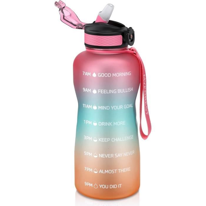 Gourde Isotherme Enfant avec Paille 500ML, Bouteille d'eau Isotherme sans BPA, Réutilisable