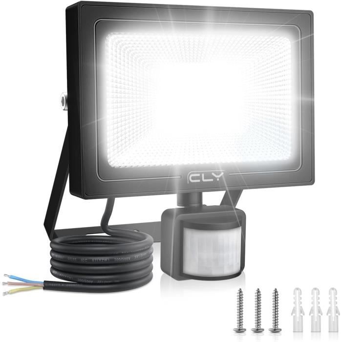 Lepro Projecteur LED Ultra Mince 30W 2800LM Blanc Froid 5000K, Spot LED Extérieur Étanche, Éclairage de Sécurité Détecteur de Mouvement pour Jardin, Cour, Garage, Entrée