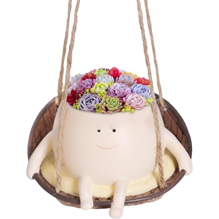 Figurines Grenouilles En Résine Pour Suspendre Des Pots De Fleurs - Lot De 2 - Vert, Environ 9x4 Cm - Décoration Jardin/Balcon