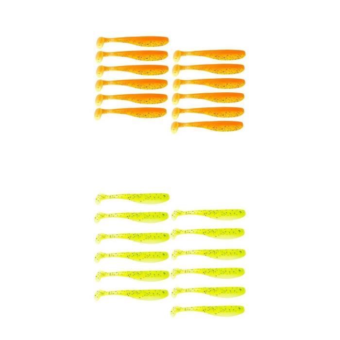 Lot De 5 Leurres De Pêche Souples En Silicone, Appâts Artificiels, Shad