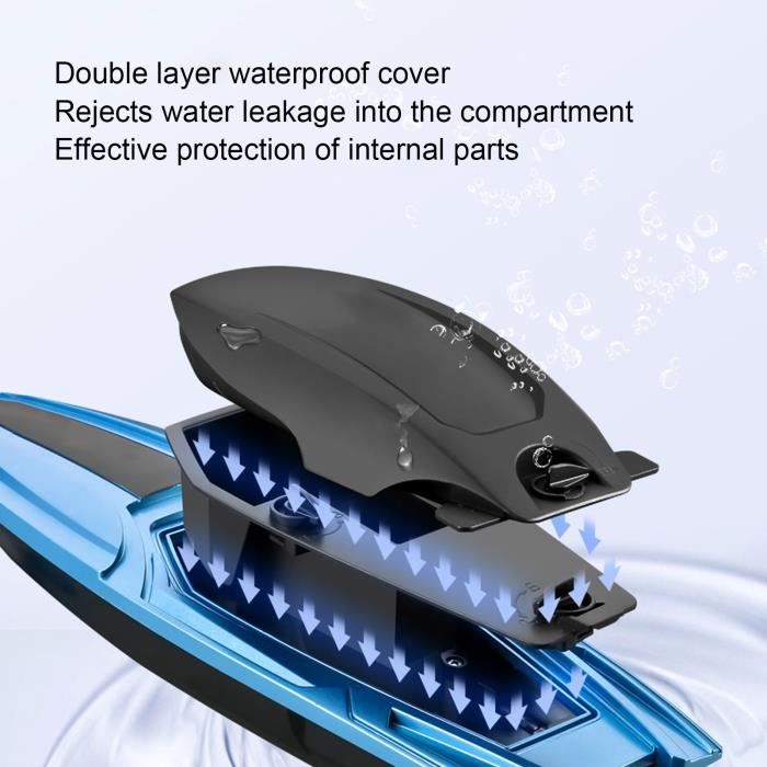 Bateau Télécommandé Rapide Kuman - 25km/h, Imperméable Avec Batteries Rechargeables - Idéal Pour Piscine Et Course (Rouge)